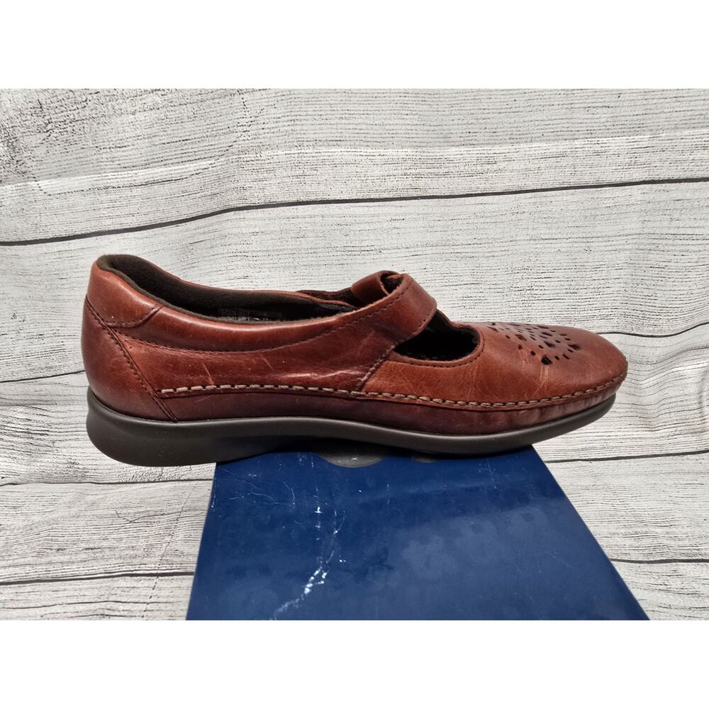 SAS Womens Size 8 N Leather Willow Slip On Loafers Walking Shoes Walnut Brown - Picture 11 of 12